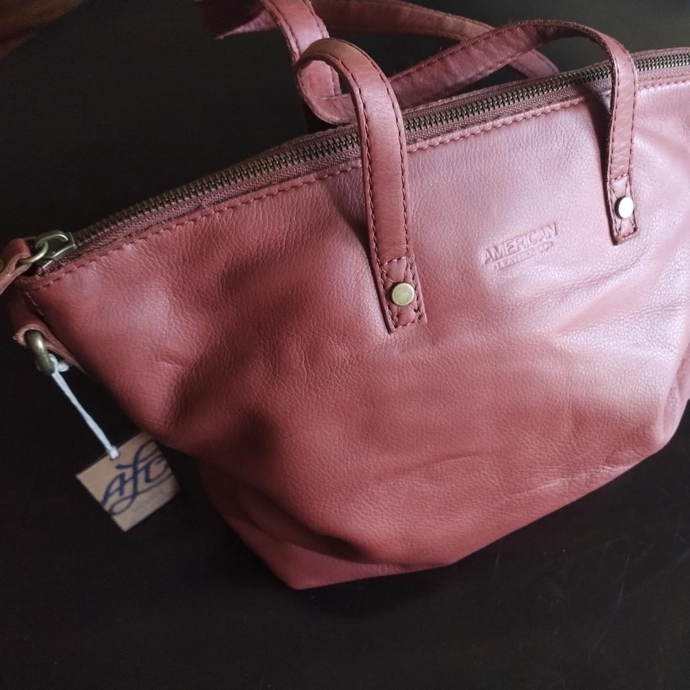 American Leather Handbag--Tote--Genuine Leather--Brandy color--NWT
